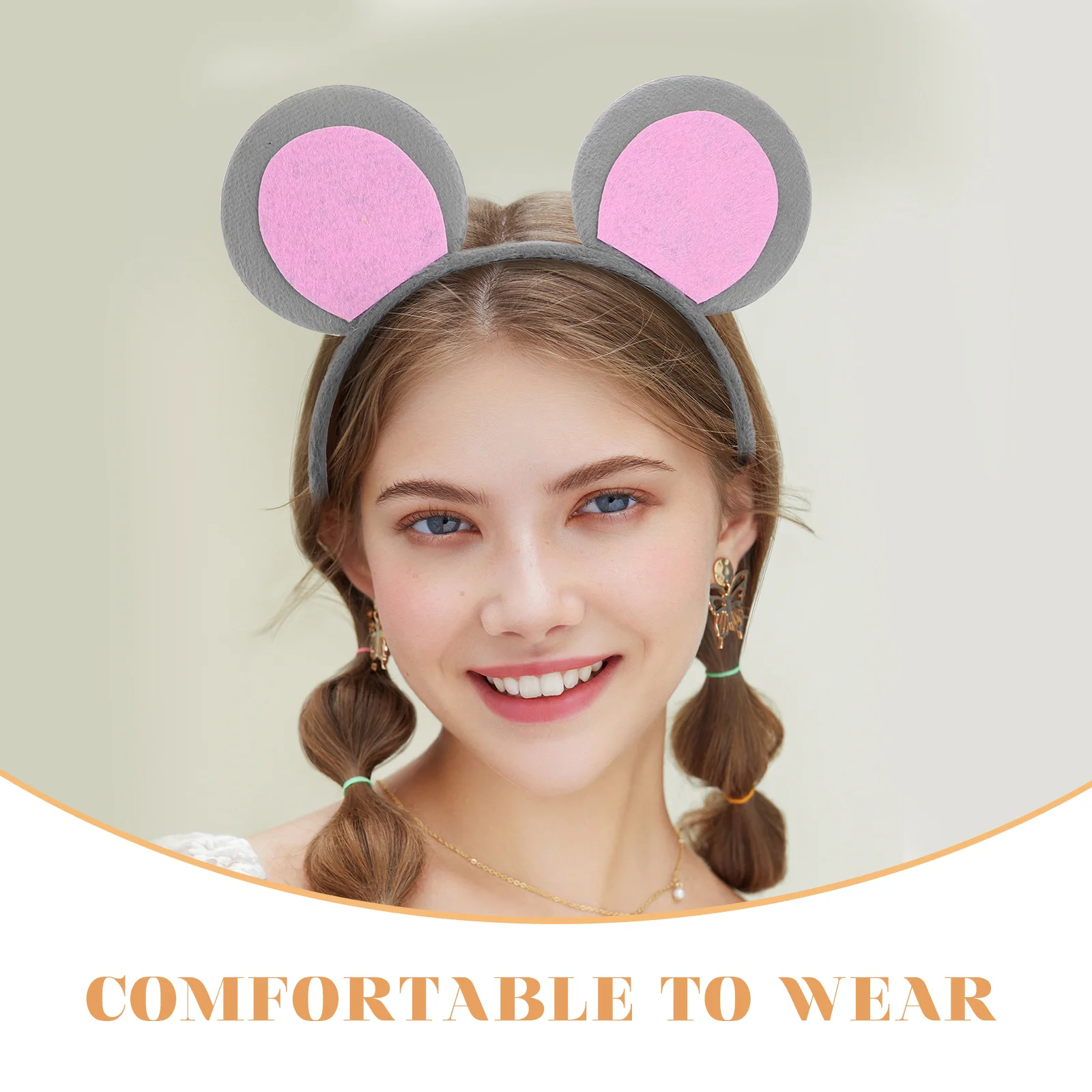3Pcs Mouse Headband Halloween cosplay Mouse Costume Set Tail and Bow Tie Cartoon Animal Wear Fancy Dress kids stage perform prop