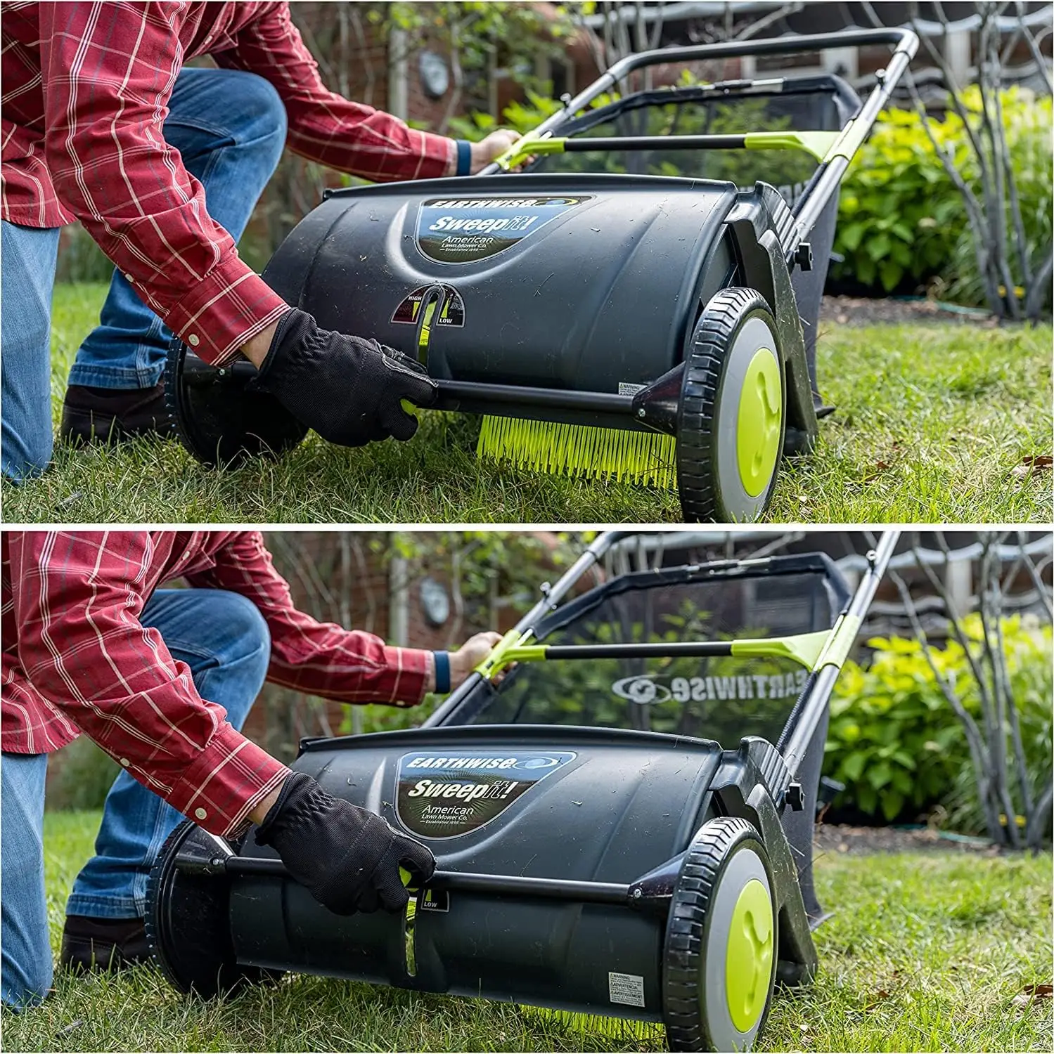 LSW70021 21-Inch Width Leaf & Grass Push Lawn Sweeper, Black