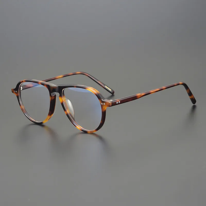 

Acetate Glasses Frame Men Women 2023 Vintage Pilot Eye Glasses Optical Prescription Eyeglasses Frames Clear Lens Eyewear Oculo