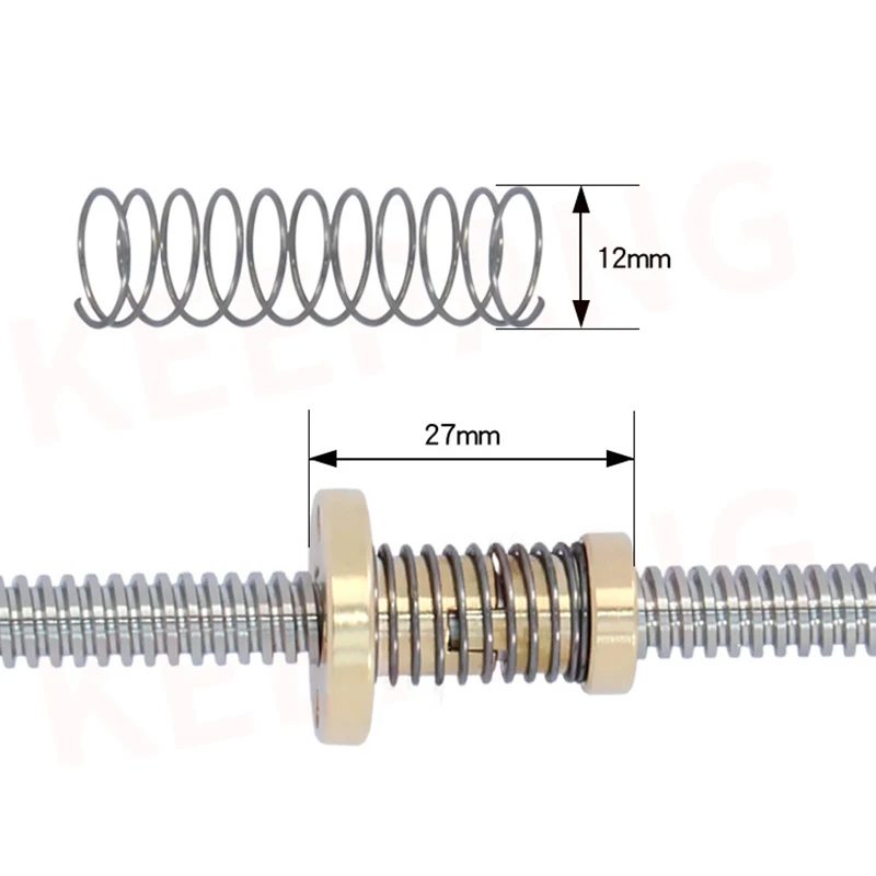 1 Pcs T8 Anti-backlash Lead Screw Brass/POM 2MM 4MM 8MM 3D Printer Parts Anti-backlash Spring Nut High Quality