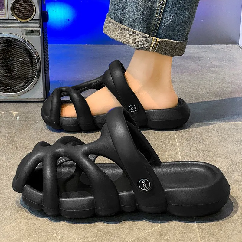Sandals Summer Men Slippers Casual Slides EVA Soft Soles Sandals  Fashion  Outdoor Beach Anti-Slip Flip-Flops Men