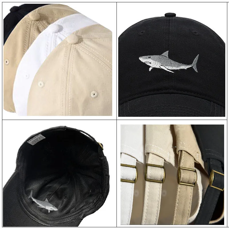 Men's Baseball Cap Women's Sport Golf Caps for Man Soft Cotton Animal Shark Embroidery Embroidery Dad Hat  Sun Hats Dropshipping 5