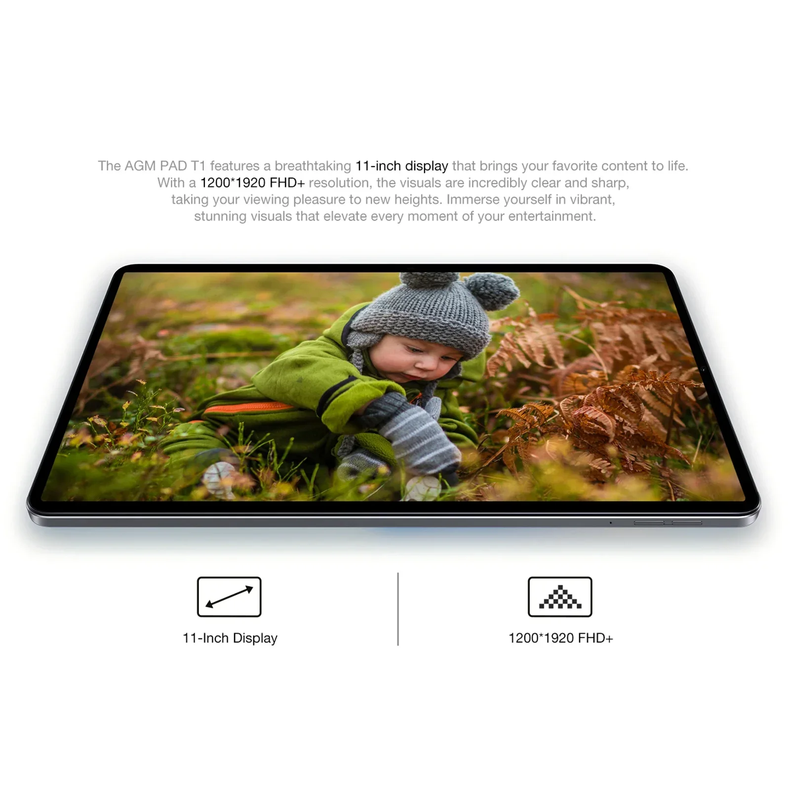 AGM PAD T1 Tablet 10.95 inch 1200*1920 FHD+ Screen  8（4+4）GB RAM 128GB ROM 4G LTE Android 14 Unisoc T606 Tablets Widevine L1 5