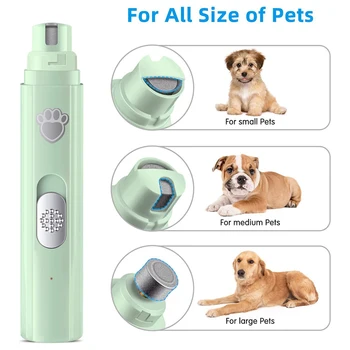 Electric Dog Nail Grinder USB Rechargeable LED Light Pet Nail Trimmer with 2 Speed Settings and Polisher Wheel 1
