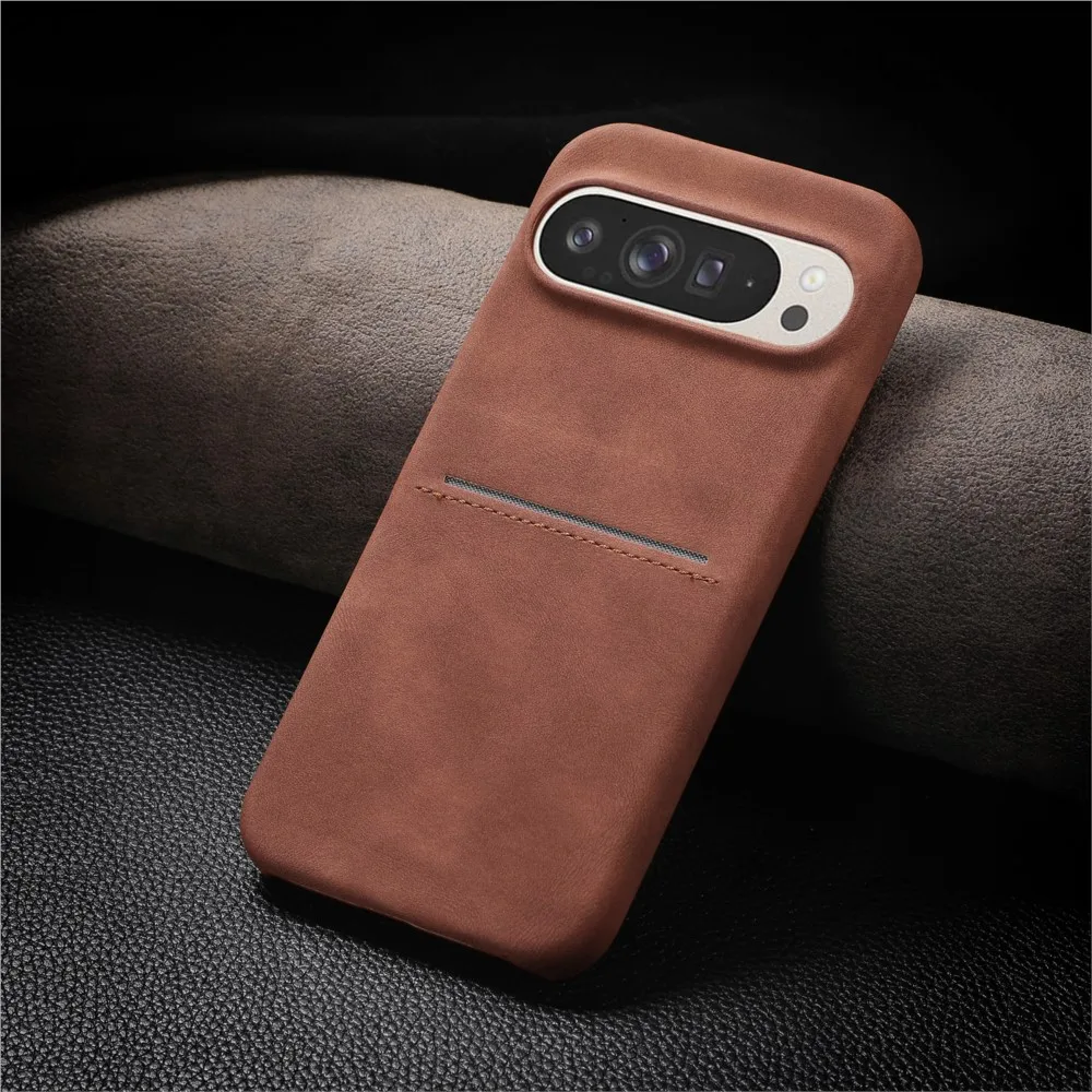 Luxury Sheepskin Leather Wallet Card Holder Phone Case with Shockproof Back Cover and Card Slot