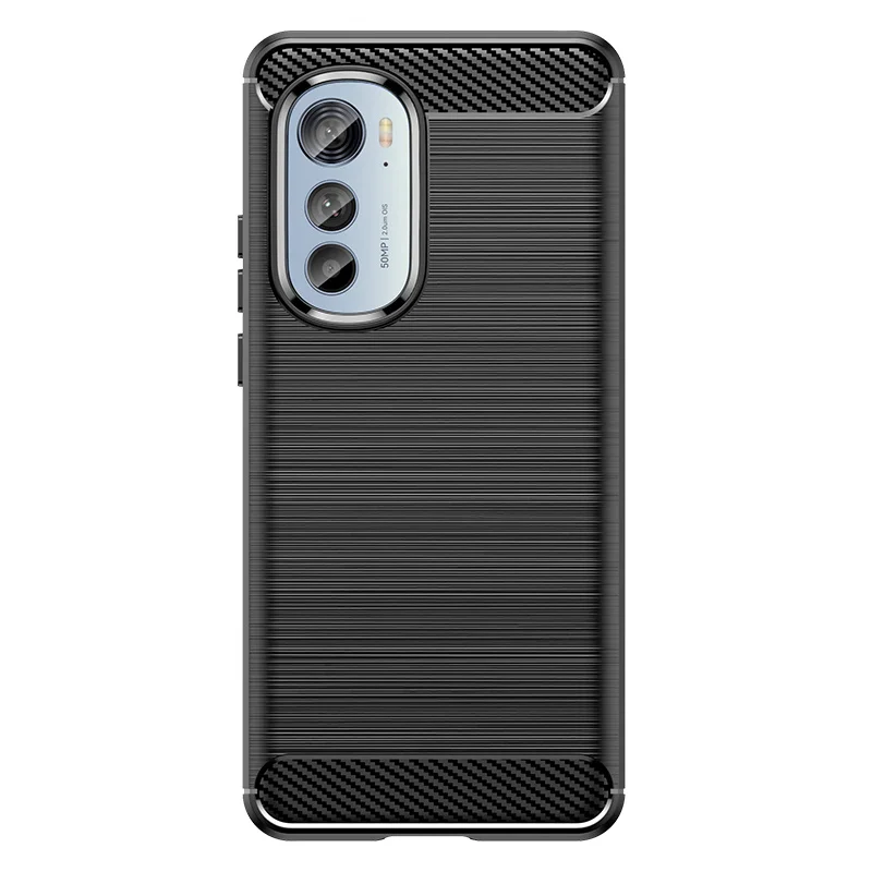 For Motorola Moto Edge Case Carbon Fiber Back Shockproof Soft TPU