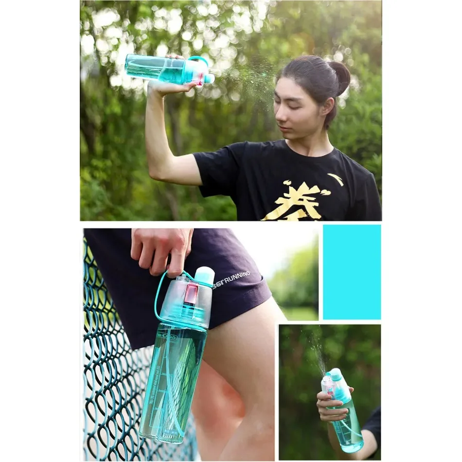 Water Bottle 1 Pcs 600ml For Girls Outdoor Sport Fitness Cup Large Capacity Spray BPA Free Drinkware Travel