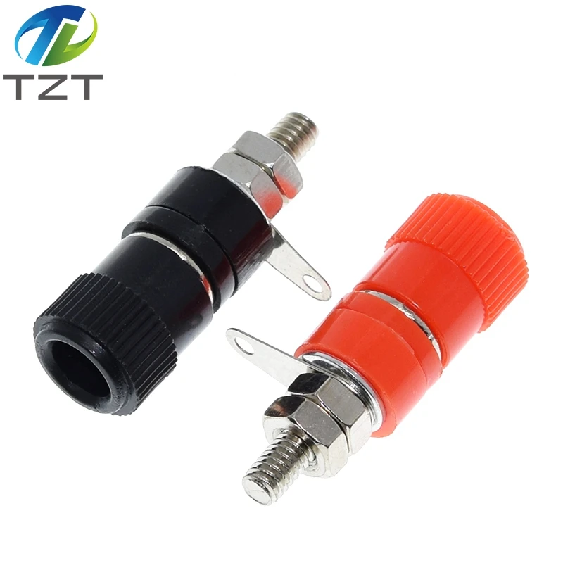 10개/세트 JS-910B 4mm 앰프 터미널 블록 커넥터 바인딩 포스트 바나나 플러그 잭 마운트 블랙