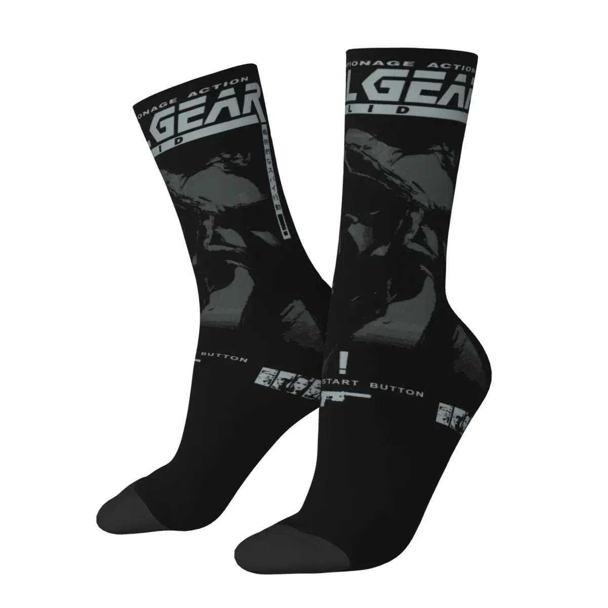 

New Male Men Socks Harajuku Metal Gear Solid 1 Snake Sock Skateboard Women's Socks Spring Summer Autumn Winter