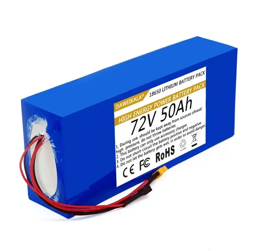 New 72V 50Ah battery Lithium Battery Pack 84V Electric Bicycle Scooter Motorcycle BMS 3000W High Power Battery + 3A Charger