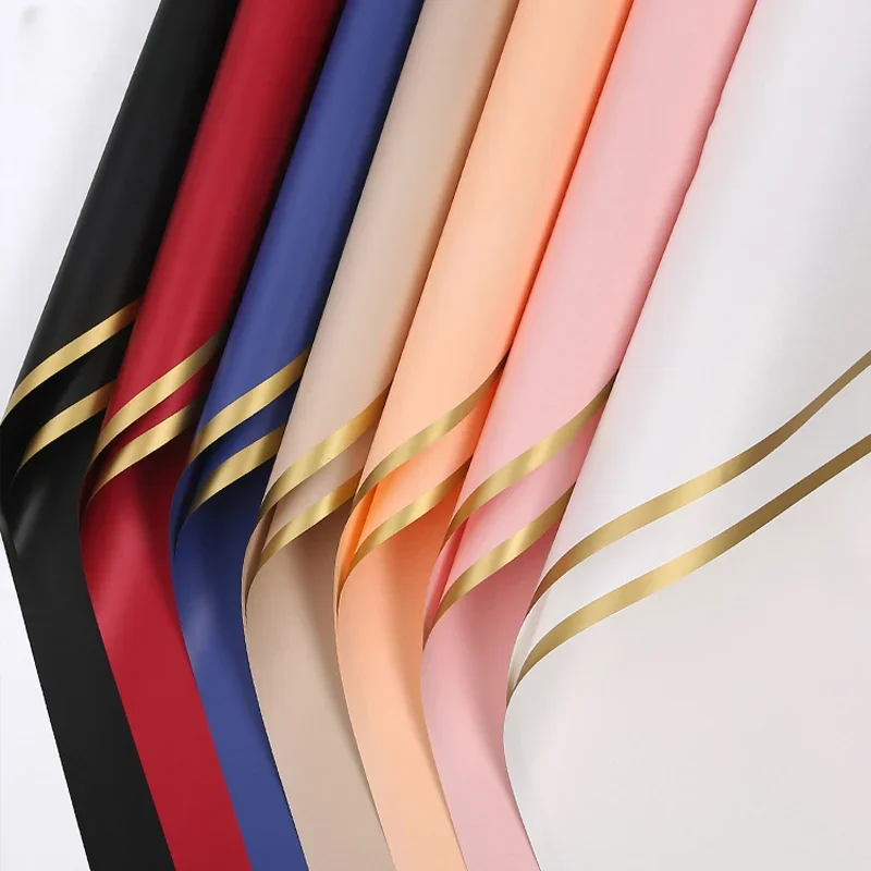 

New High-end Bouquet Floral Paper with Gold Border Wrapping Floral Bouquet Paper Floral Gift Box Gift Shop Wrapping Paper