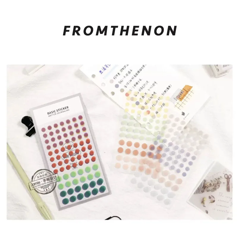 Fromthenon Dot Ledger Stickers Circular Base Label Stickers Versatile Sticker Decorative Beautifying Materials