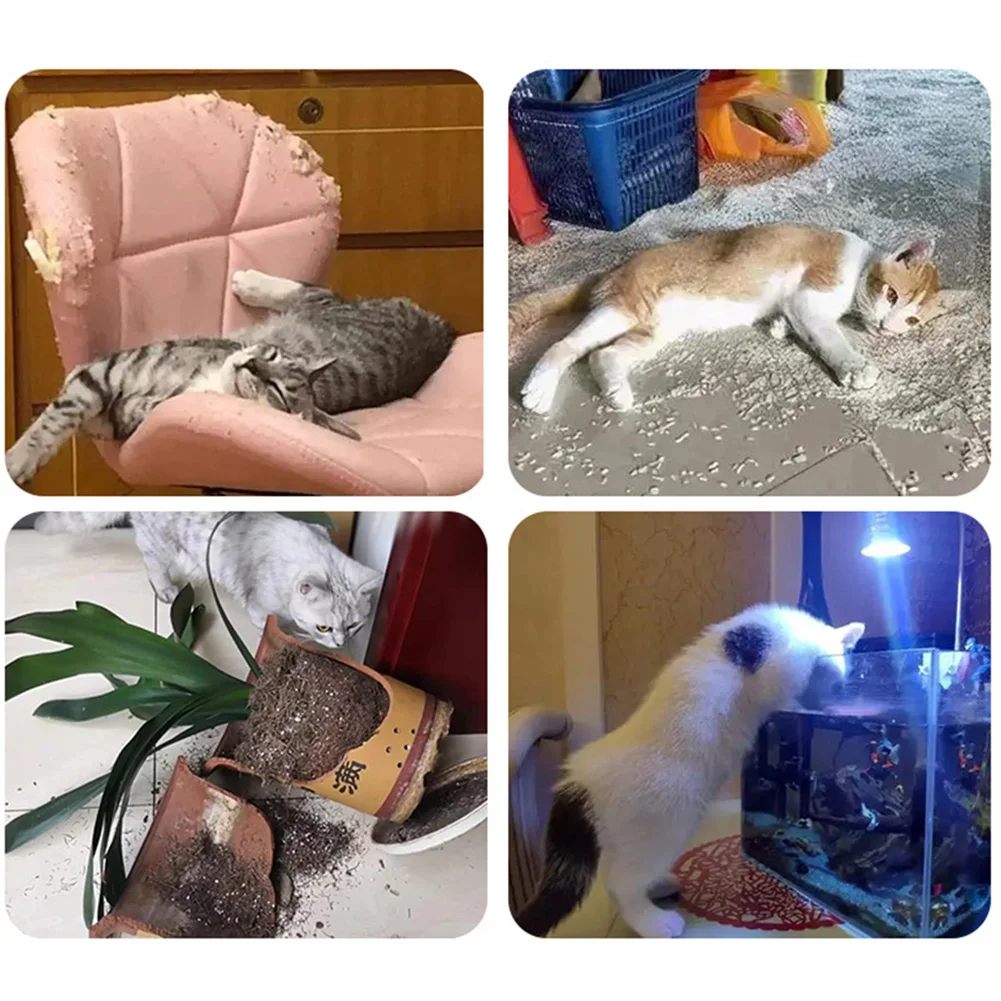 8pcs Transparent Training Spikes Mats Thorn Pad Cat Deterrent Scat Mat Home Garden Anti-climbing Protective Mat Cat Accessories cat scat mat