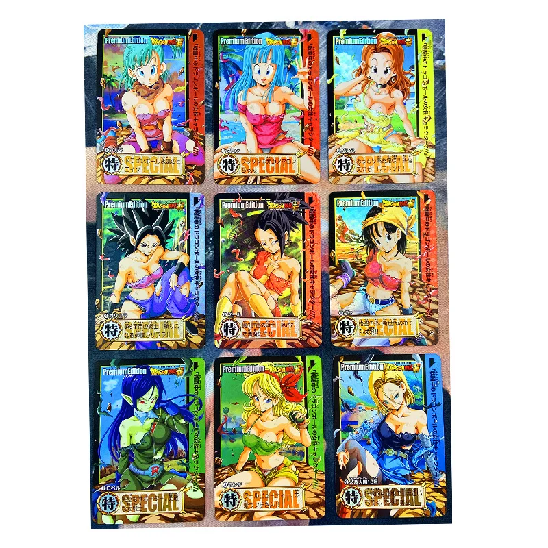 

9pcs/set Dragon Ball Z GT ACG Sexy Kale Super Saiyan Heroes Battle Card Ultra Instinct Goku Vegeta Game Collection Cards