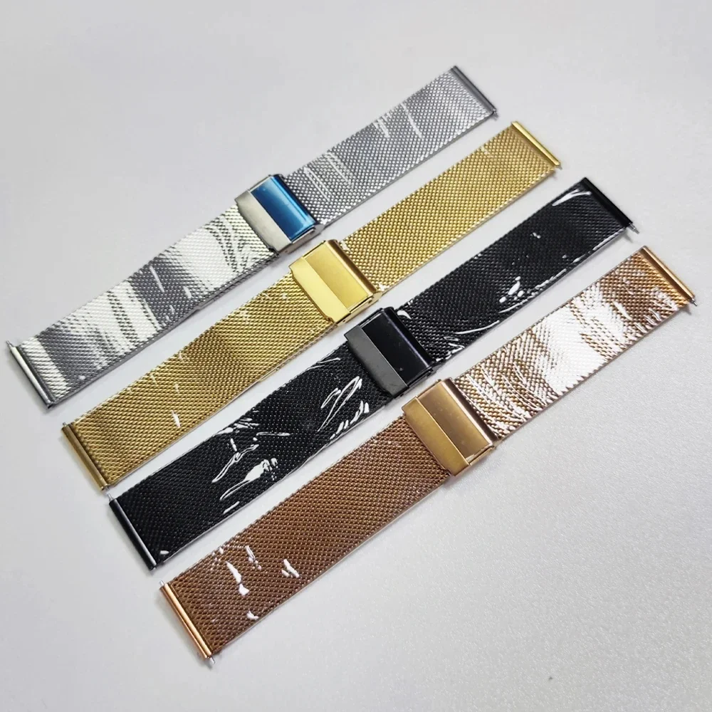 22mm Stainless Steel Mesh Watch Band - Premium Metal Strap in Silver