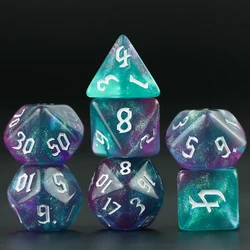 Enchanted Iridescent Glitter Polyhedral Dice Set (Lavender)