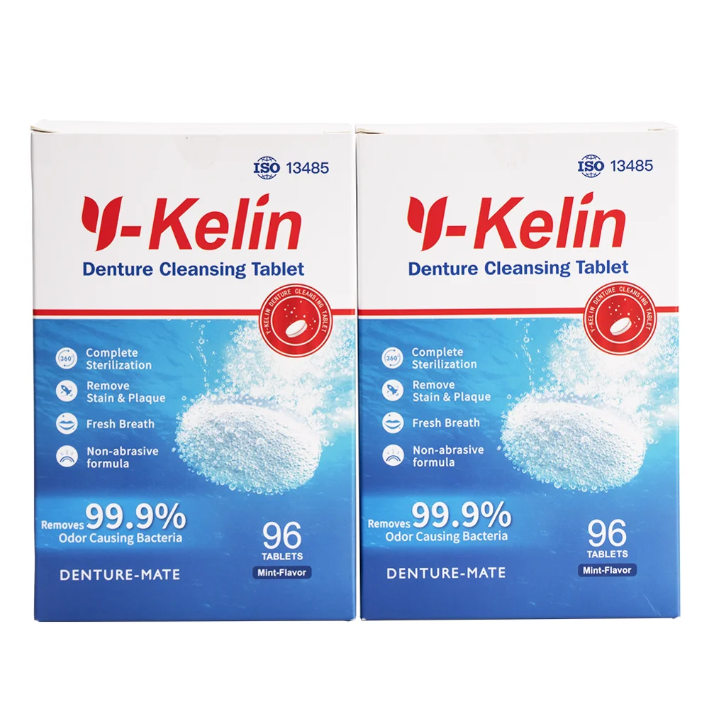 Y-Kelin Čisticí tableta na zubní náhradu 30/60/90 tablet Čisticí pilulky Odstraňovač zubního kamene Antibakteriální - Image 3
