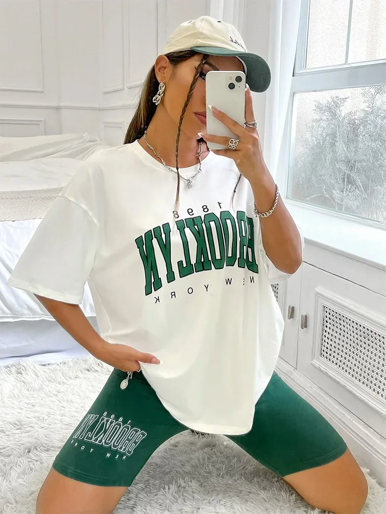 New Women's Pajamas Sets Casual Loose T-Shirt Tight Shorts Slim Outside Homewear Comfortable Breathable Beautiful Stylish Trendy