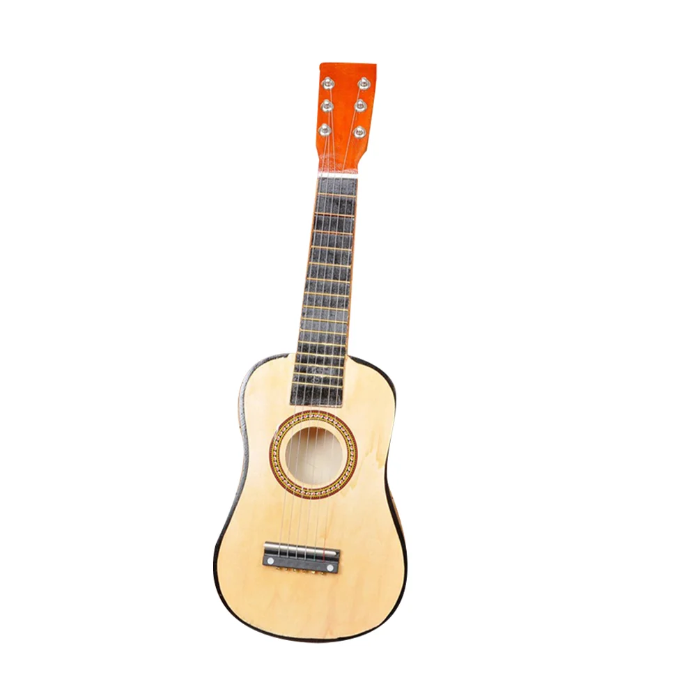

21inch Acoustic Guitar Mini Guitar Musical Instrument Wooden Craft for Beginner Children (Beige)