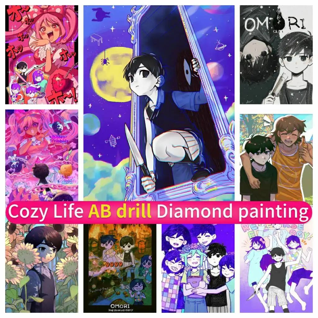 

Omori Psychological Horror Game AB Diamond Painting 5D DIY Art Mosaic Full Drill Round Square Rhinestones Embroidery New 2024