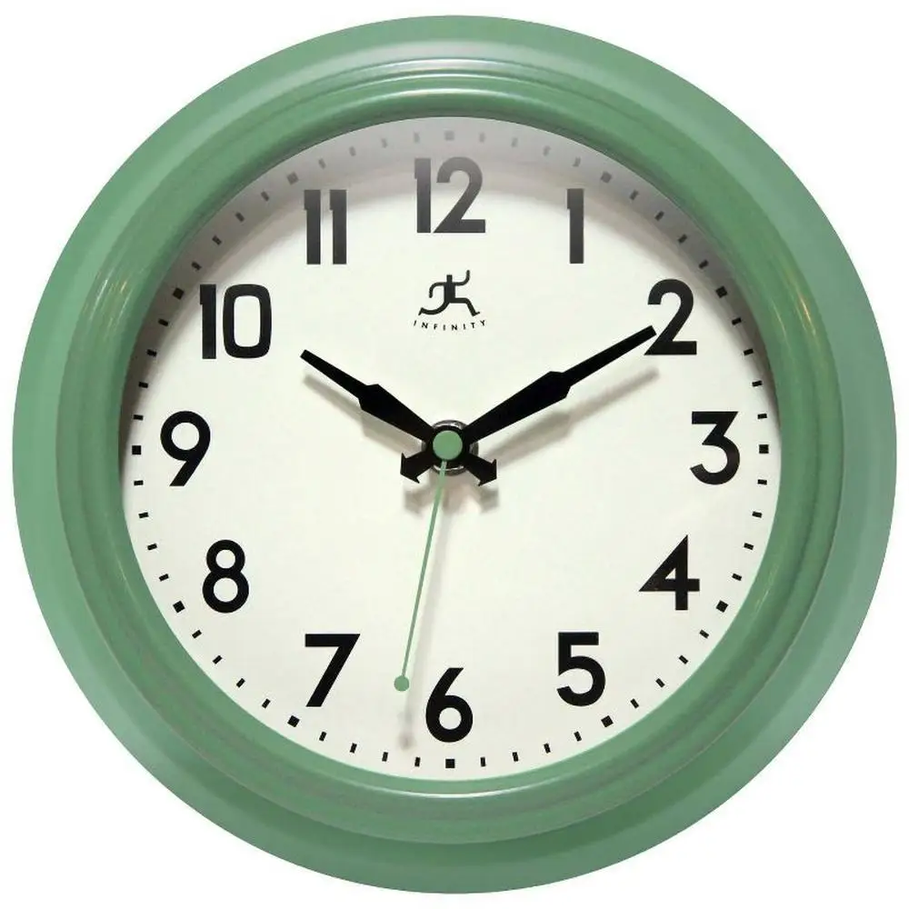

Винтажные настенные часы в стиле ретро, круглые тихие часы 8,5 дюйма для помещений, Подержанный алюминиевый аналоговый дисплей с белым лицом и черными стрелками AA