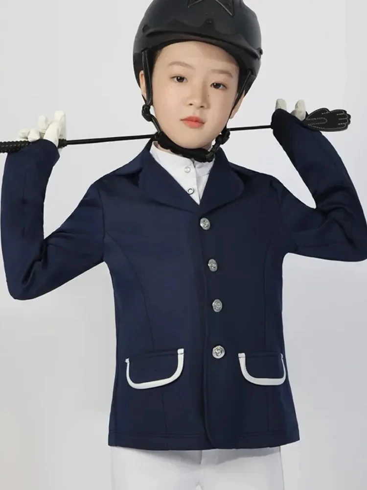 New Horse Riding Jacket For Kids Clothes Children Professional Coat Blazer Top Boys Girls Horseback Rider Equestrian Equipment 3