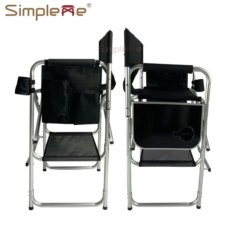 Simple Lightweight 28 Inch Salon Tall Aluminium Folding Director Chair Makeup Chairs - Image 4