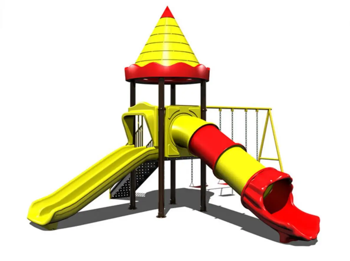

Kindergarten Wooden Playground Garden Swing Facility Kids Outdoor Play Equipment Plastic Slide Park