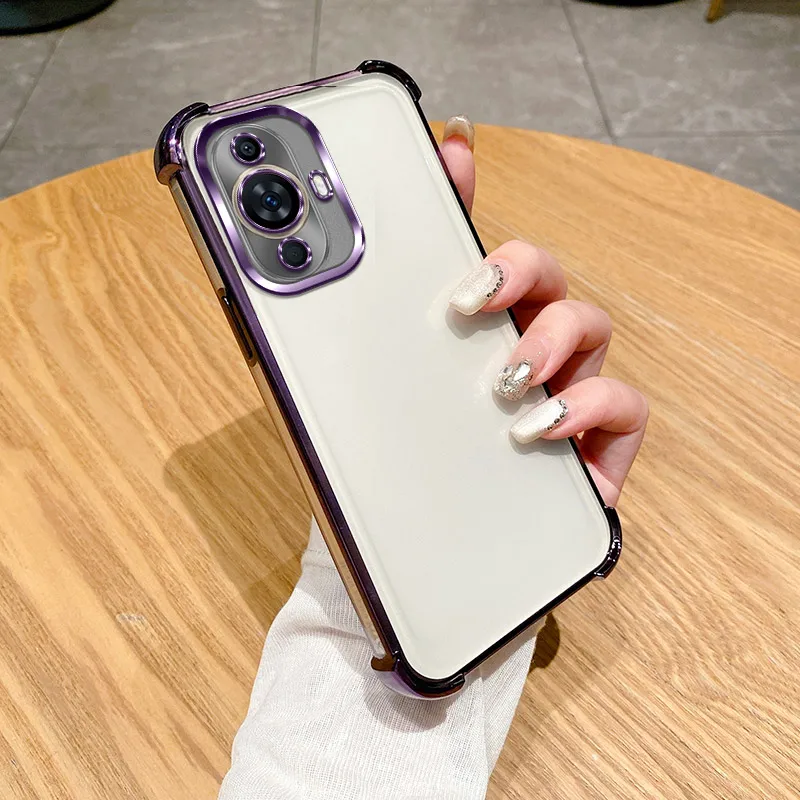 Clear Electroplate Shockproof Phone Case with Soft Bumper