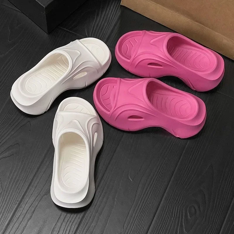 2024 Anti-slip Women's Summer Slippers Outer Wear New Style Step-in Feeling Increased High 7cm Beach Casual Thick Bottomed Shoes 2