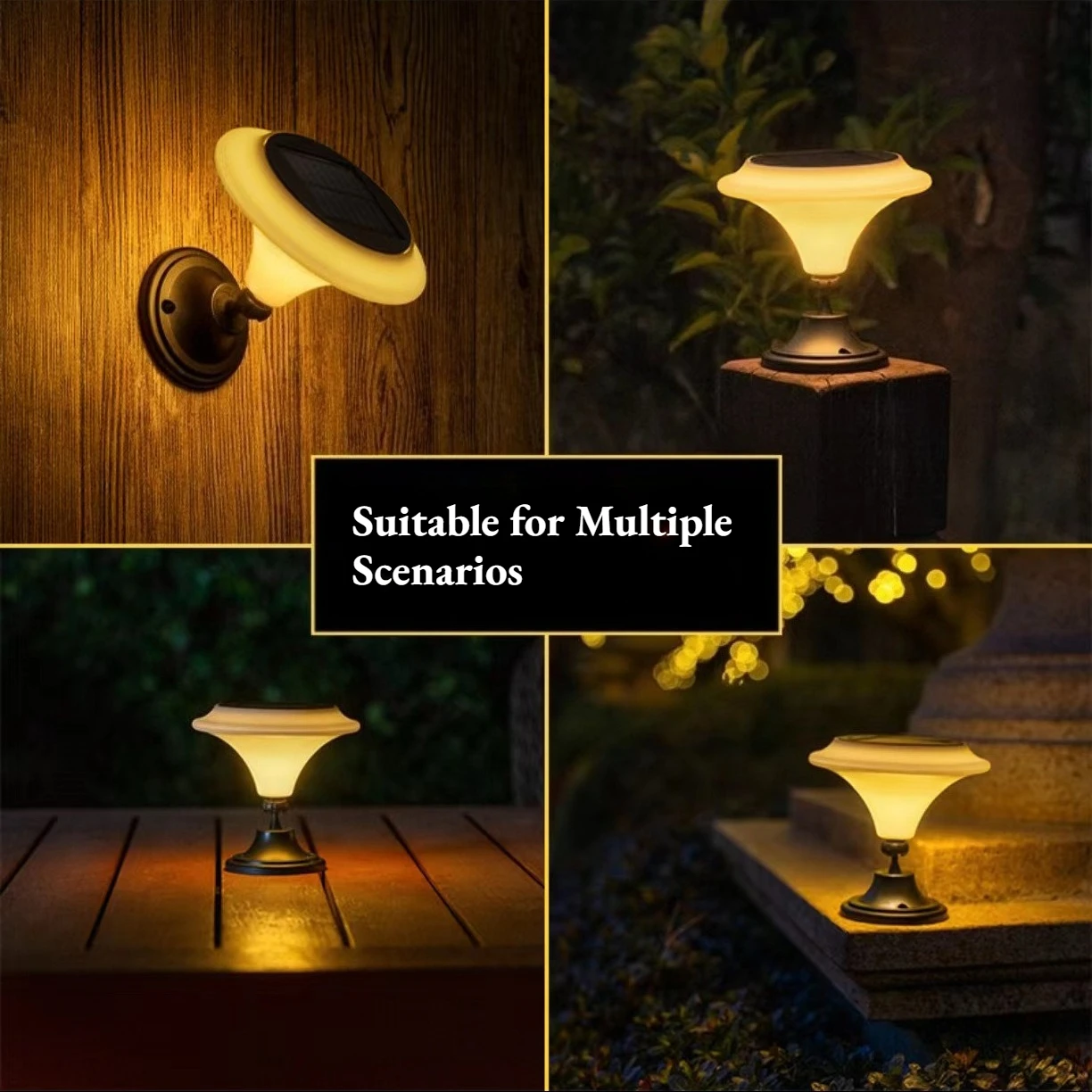 Solar Courtyard Lawn Lamp Column Lamp 2-in-1 Solar Light Lamp Head Angle Control Garden Decorative Waterproof  Atmosphere Lamp