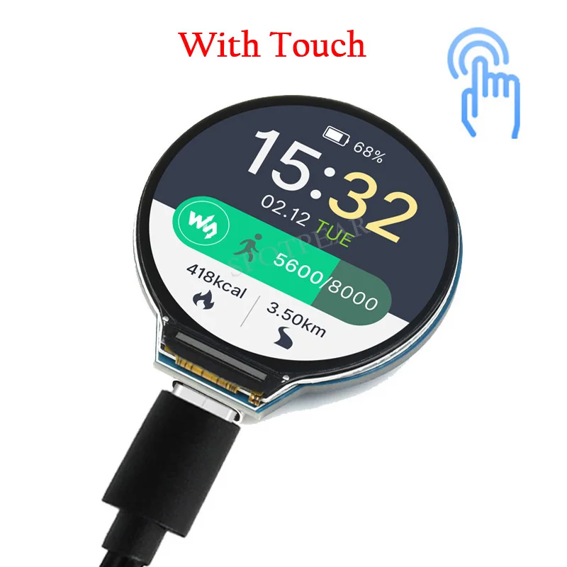 Raspberry pi Pico Rp2040 Desenvolvimento Bordo a Bordo 1.28 Polegadas Round Touch Lcd Display Screen Acelerômetro Giroscópio Sensores - Imagem 5