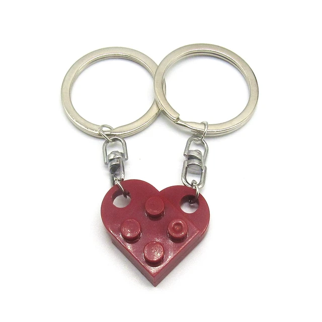 2Pcs/Set Men Women Cute Heart Key Keychain Couple Key Ring Lovers