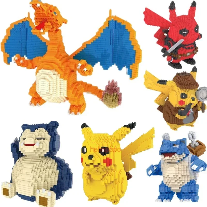 20 Disegni Pokemon Building Blocks Pikachu Micro Blocks Cartoon Anime Diamond Building Toys Charizard Block Toy Game