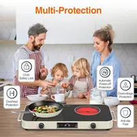 Electric burner, Electric Stove Top with 2 Handle, 2 Burner Electric Cooktop with 9 Power Settings 2