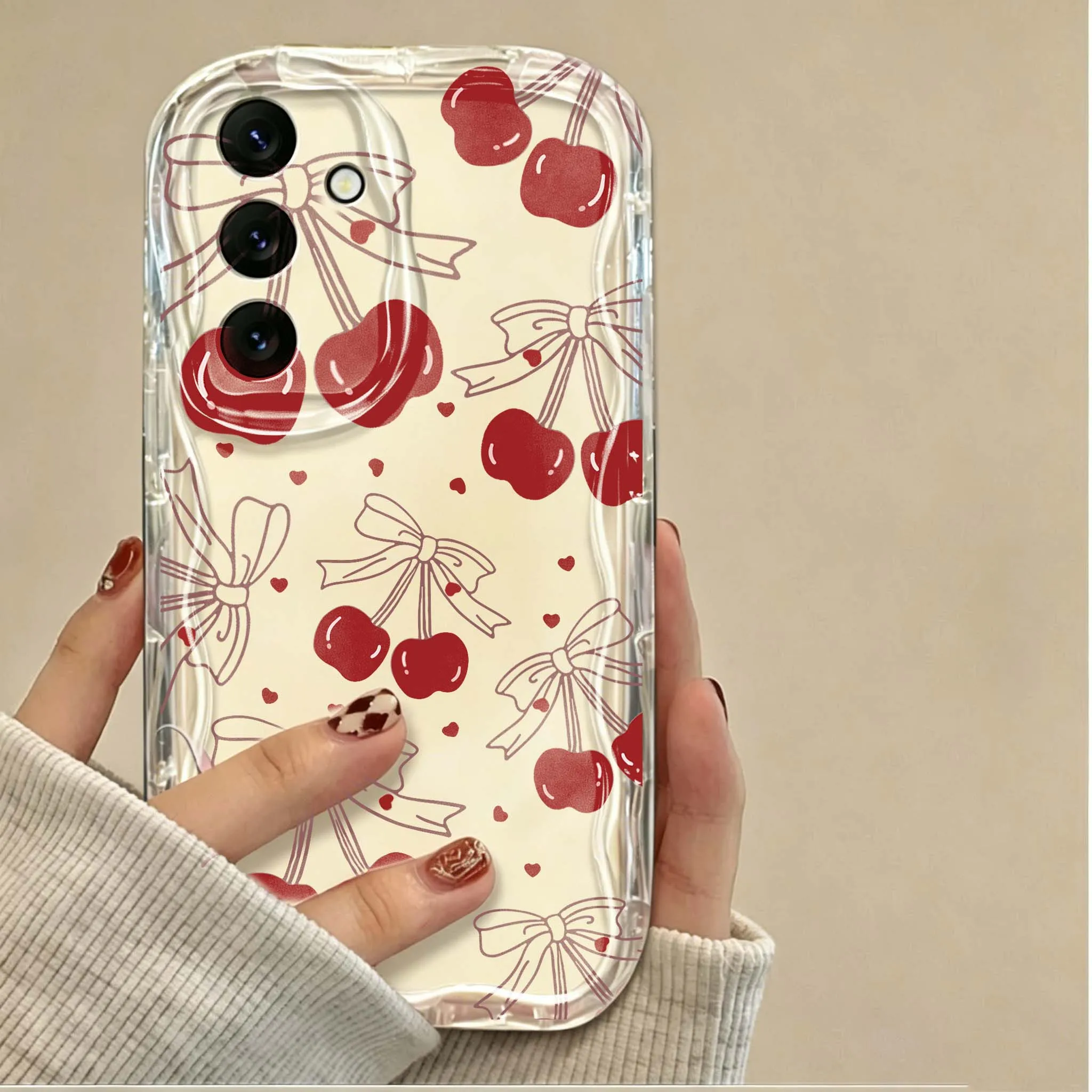 Charming Bow Cherry Strawberry Phone Case