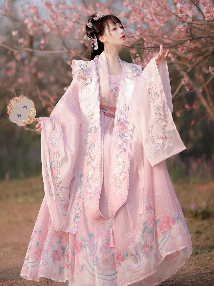Hanfu Women Spring And Autumn Song Xia Pi Chinese Style Fairy Skirt Full Set