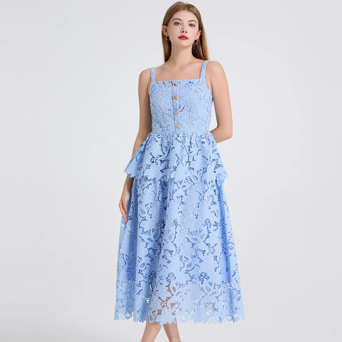 Runway Summer Embroidery Lace Long Cake Dress For Women Rhainstone Hollow  Out Formal Evening Dresses Birthday Party Vestidos - AliExpress 200000345