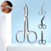 Scissor Shaped Eyebrow Tweezers Flat Headed Tweezers Oblique Headed Tweezers Stainless Steel Scissors Handle Tweezers 1