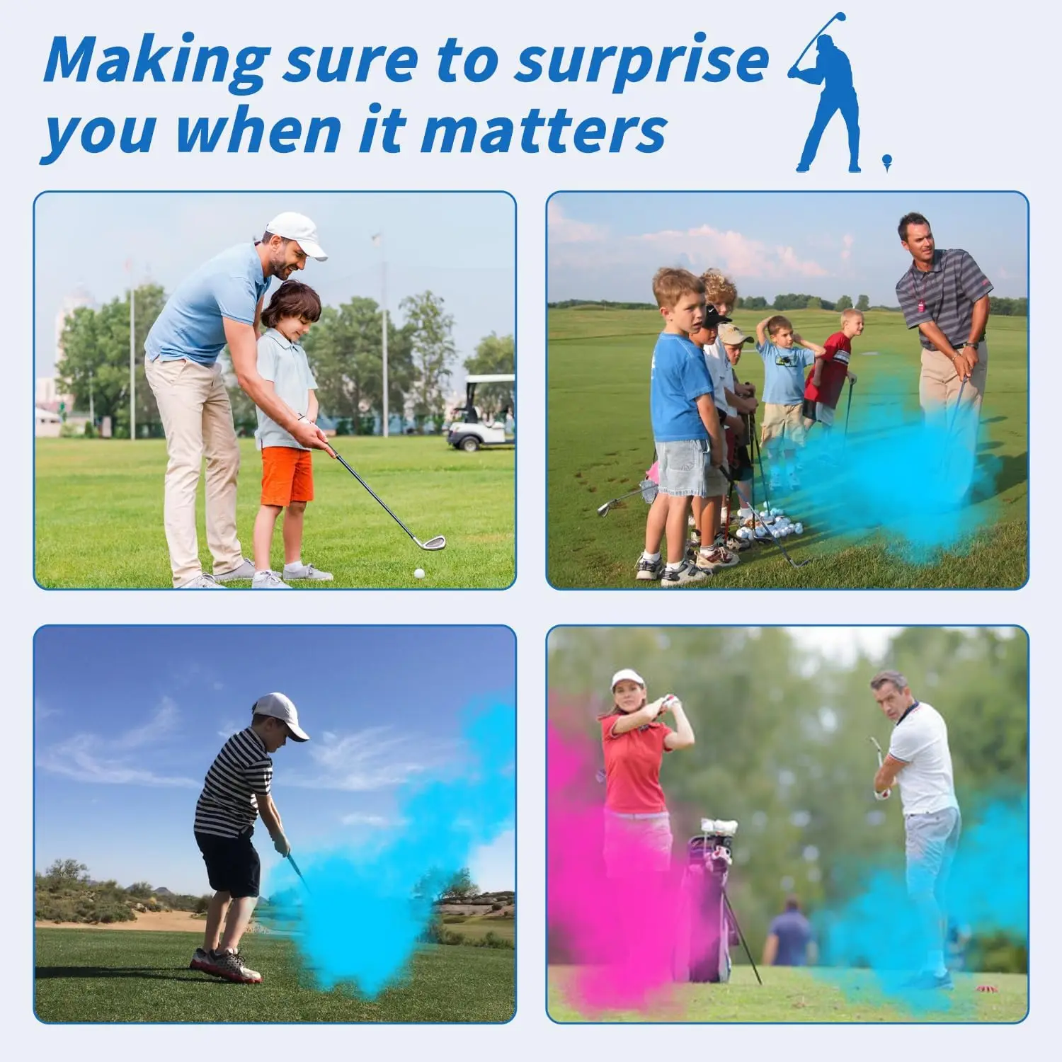 Geschlecht offenbaren Golf explodierenden Golfball Mädchen oder Junge Babyparty enthüllen Geburtstagsparty liefert explodierendes Pulver biologisch abbaubar – Detail 8