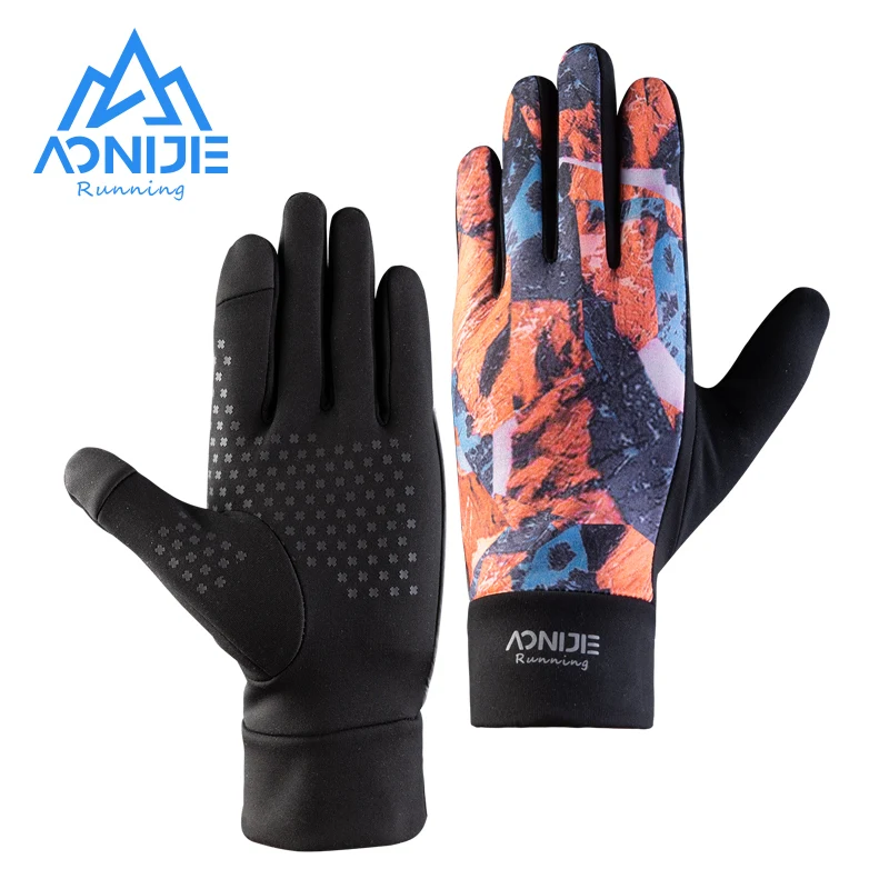 

AONIJIE Outdoor Windproof Warm Gloves Full Finger Anti Slip Sports Gloves Two Finger Touchscreen For Running Cycling M57