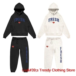 Sturniolo Triplets Hoodies Set Varsity Sweatshirts Fresh Love Merch Print Unisex Fashion Funny Casual Streetwear Set