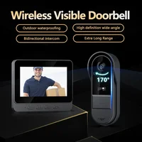 Sonnette d'interphone sans fil, Vision nocturne, écran HD 4,3 pouces LPS, caméra vidéo, sécurité domestique intelligente, sonnette visuelle 2