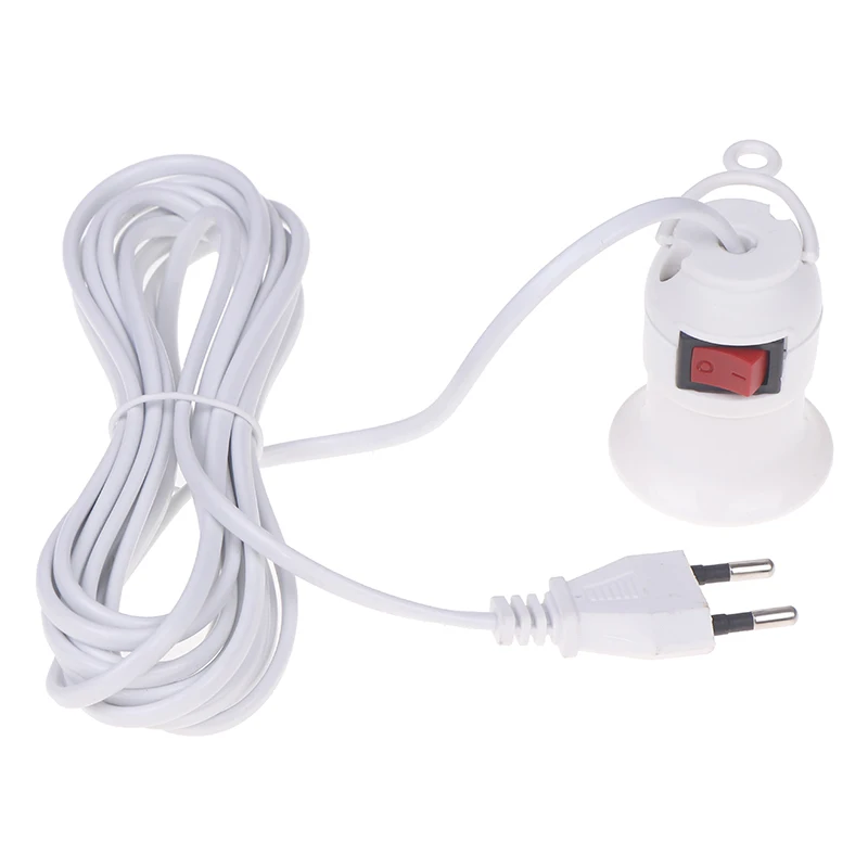 Lamp Base Holder EU Plug 4M Power Cord With Switch For Pendant Led Bulbs