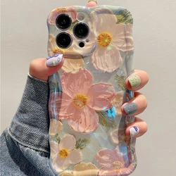 Vintage Floral Art Shockproof Silicone Phone Case - Luxury Retro Oil Painting Design - iPhone 11 (Green)