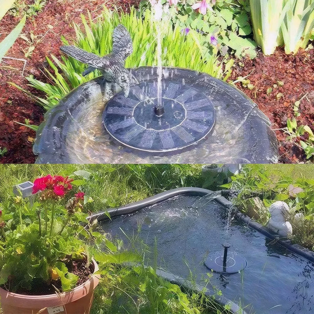 1.2W Solar Powered Water Fountain Pump No Battery Solar Fountain Pump Solar Bird Bath Fountains for Pond Patio Garden Outdoor