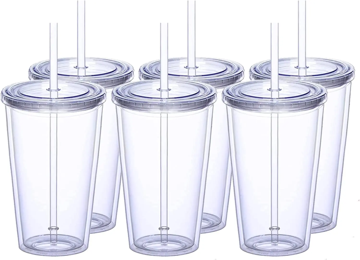 Clear Tumbler With Lid And Straw Reusable Transparent Double-layer Water  Bottle For Coffee Milk Diy Smoothie Cup Drinkware Multiple Sizes Available  - Temu