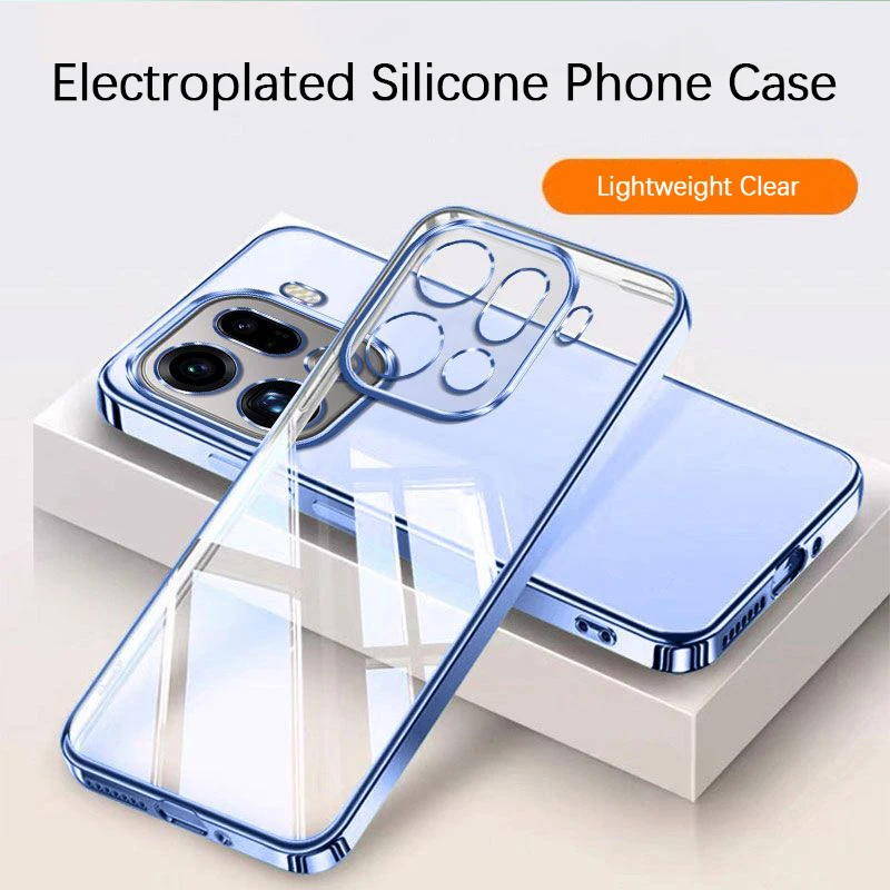 Luxury Transparent Silicone Shockproof Back Cover - Original Plating Thin Phone Case