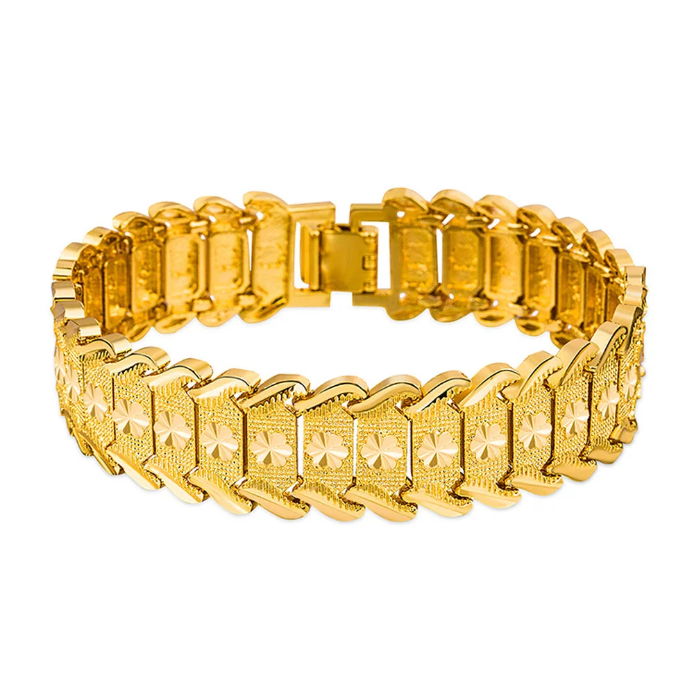 Fine Gold Filled Italian Curb Cuban Link Chain Bracelet For Men And Women  24K Steward Connect, Yellow Solid, 205mm/12mm, 8inch Width From  Xinpengbusiness, $7.96 | DHgate.Com