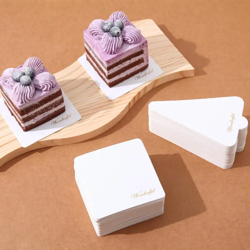 50Pcs Square Triangle Mousse Cake Boards Set Base Disposable Paper Cupcake Tray Fashion Decoration Tools